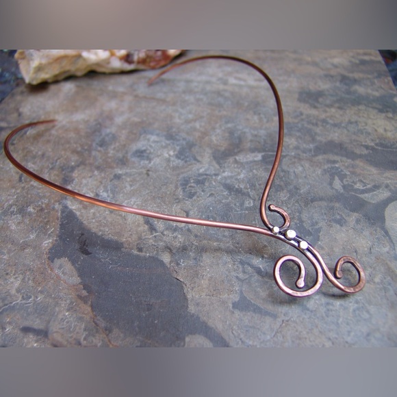 Copper Wire Collar Necklace Mixed Metal - Picture 8 of 8
